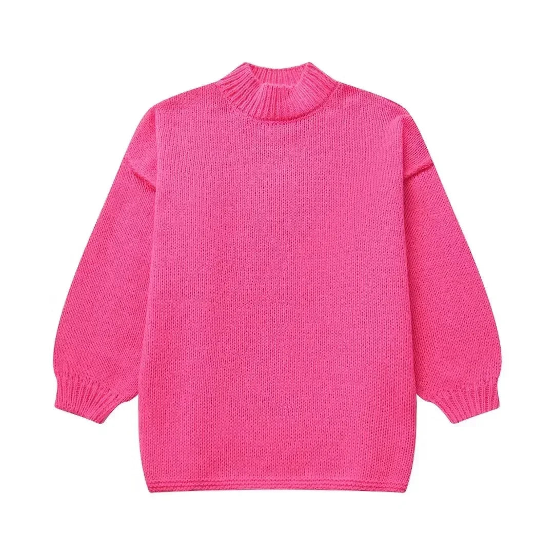 Oversized stickad tröja med puffärmar – Trendig och mysig3