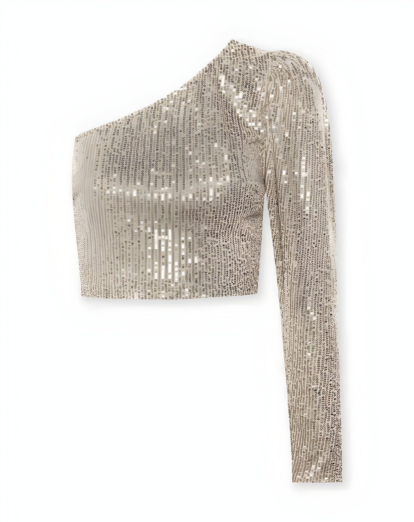 Glittertop för damer – En axel – Stretchpassform – Festklänning
