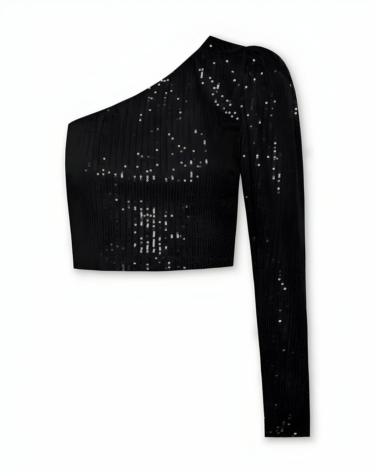 Glittertop för damer – En axel – Stretchpassform – Festklänning