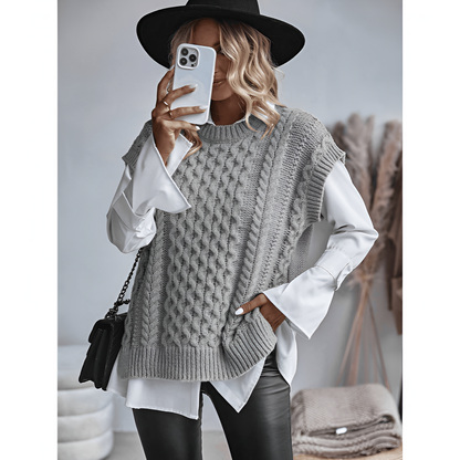 Ärmlös stickad topp för dam – mjukt material – eleganta färger – mångsidig look