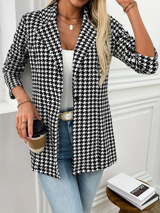 Elegant Rutig Blazer – Klassisk & Stilren för Arbete & Vardag