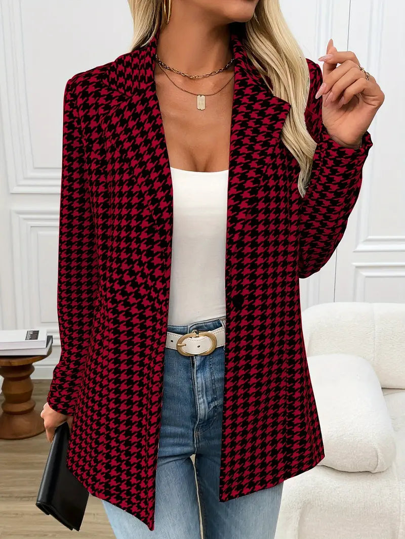 Elegant Rutig Blazer – Klassisk & Stilren för Arbete & Vardag