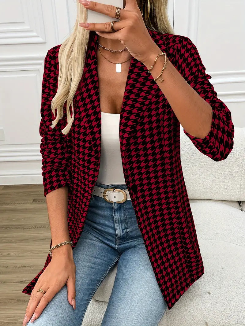 Elegant Rutig Blazer – Klassisk & Stilren för Arbete & Vardag