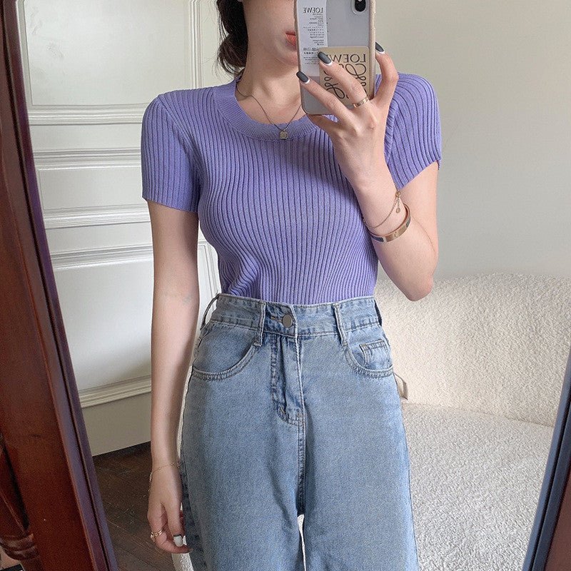 Knit Top för kvinnor – Premiumtyg – Tidlös design – Mångsidig stil
