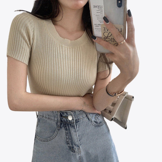 Knit Top för kvinnor – Premiumtyg – Tidlös design – Mångsidig stil