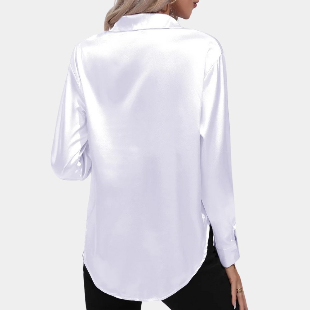 Damskjorta – Premium satin – Långa ärmar – Tidlös passform