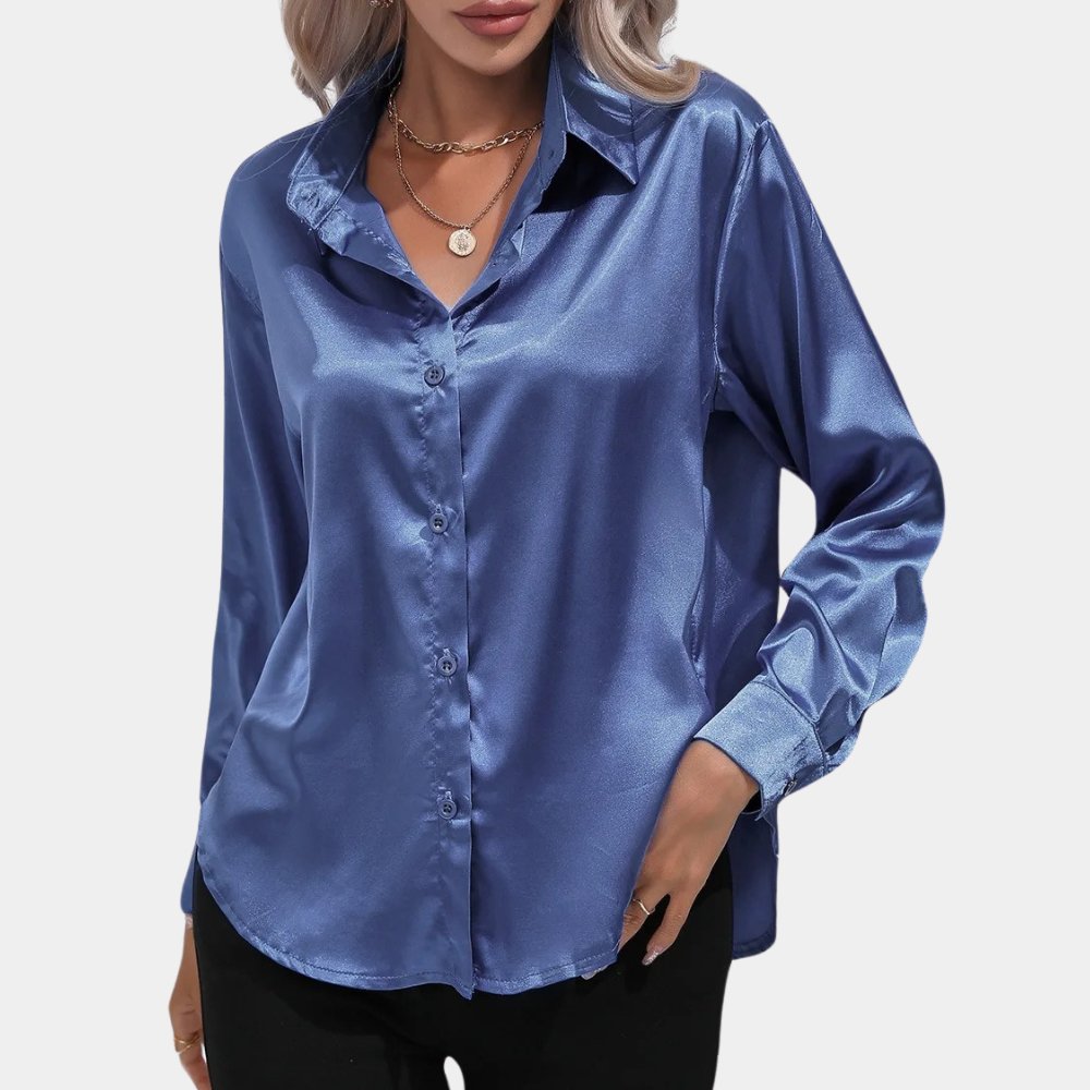Damskjorta – Premium satin – Långa ärmar – Tidlös passform